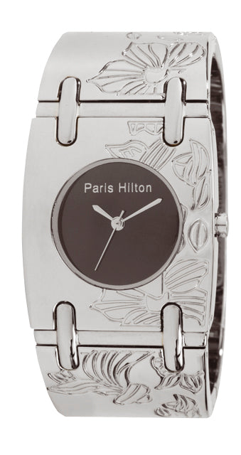Paris Hilton Bangle 138.4465.60 Armreif-Uhr in Silber mit schwarzem Zifferblatt