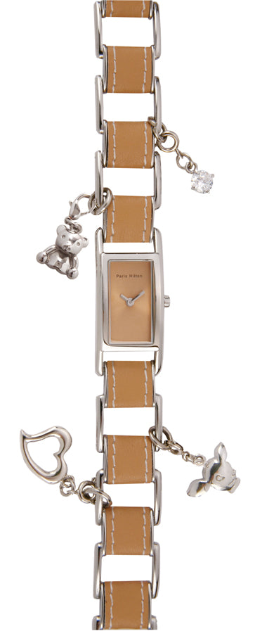Paris Hilton Charms 138.4317.99 in Braun mit eingehängten Charm-Anhängern am Armband