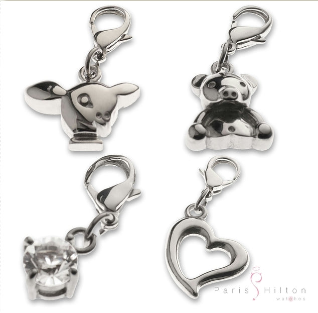Paris Hilton Charms – die vier Charm-Anhänger mit Karabiner