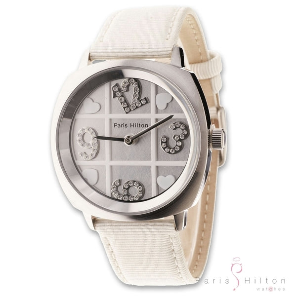 Paris Hilton Floating Numbers 138.4356.99 Damenuhr in Weiss mit beweglichen Zahlen