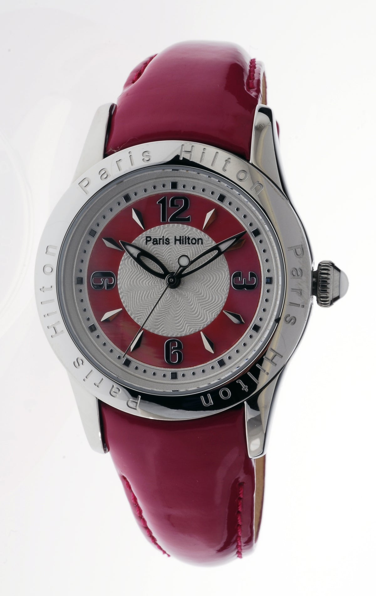 Paris Hilton Round Classic 138.4621.60 Damenuhr mit Lacklederarmband in Hotpink