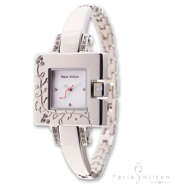 Paris Hilton Small Square 138.4310.99 Damenuhr in Silber mit Edelstahl-Bracelet