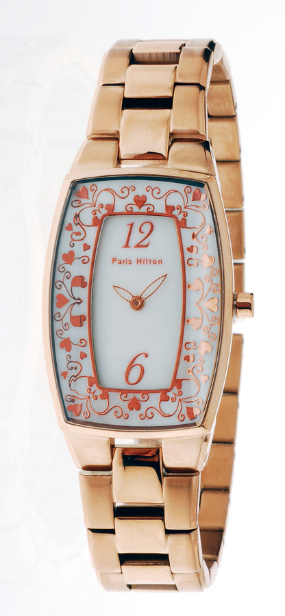 Paris Hilton Tonneau 138.4619.60 Damenuhr vergoldet mit Metallarmband