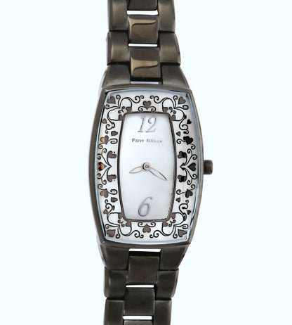 Paris Hilton Tonneau 138.4703.60 in Black IP mit weissem Zifferblatt und Edelstahlarmband
