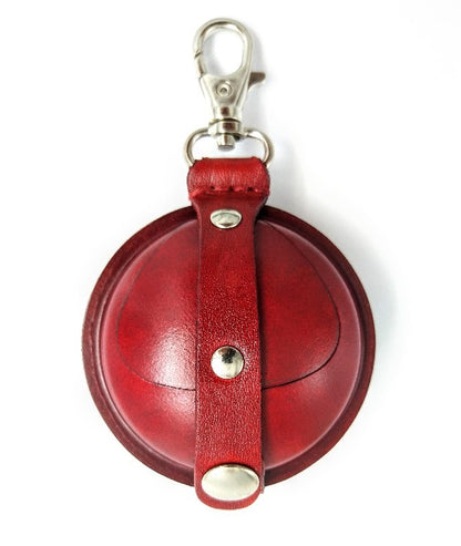 Relict Lederbörse Classic 70 mm mit Karabiner in Rot, Vorderseite