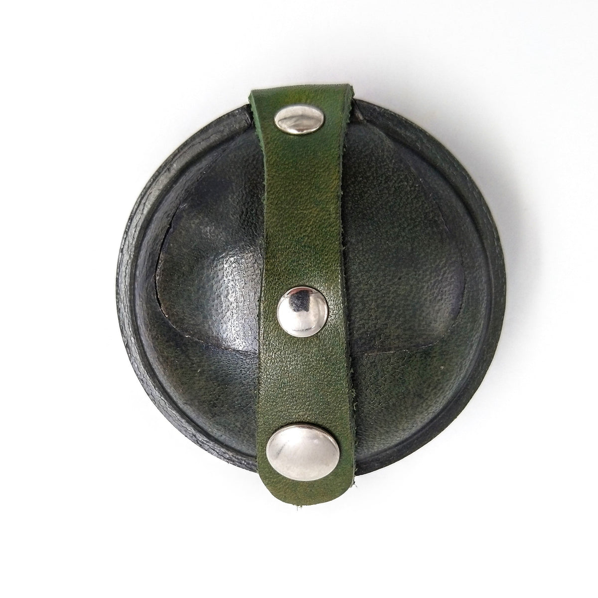 Relict Hartlederbörse Classic 70 mm in Olive mit Druckknopf