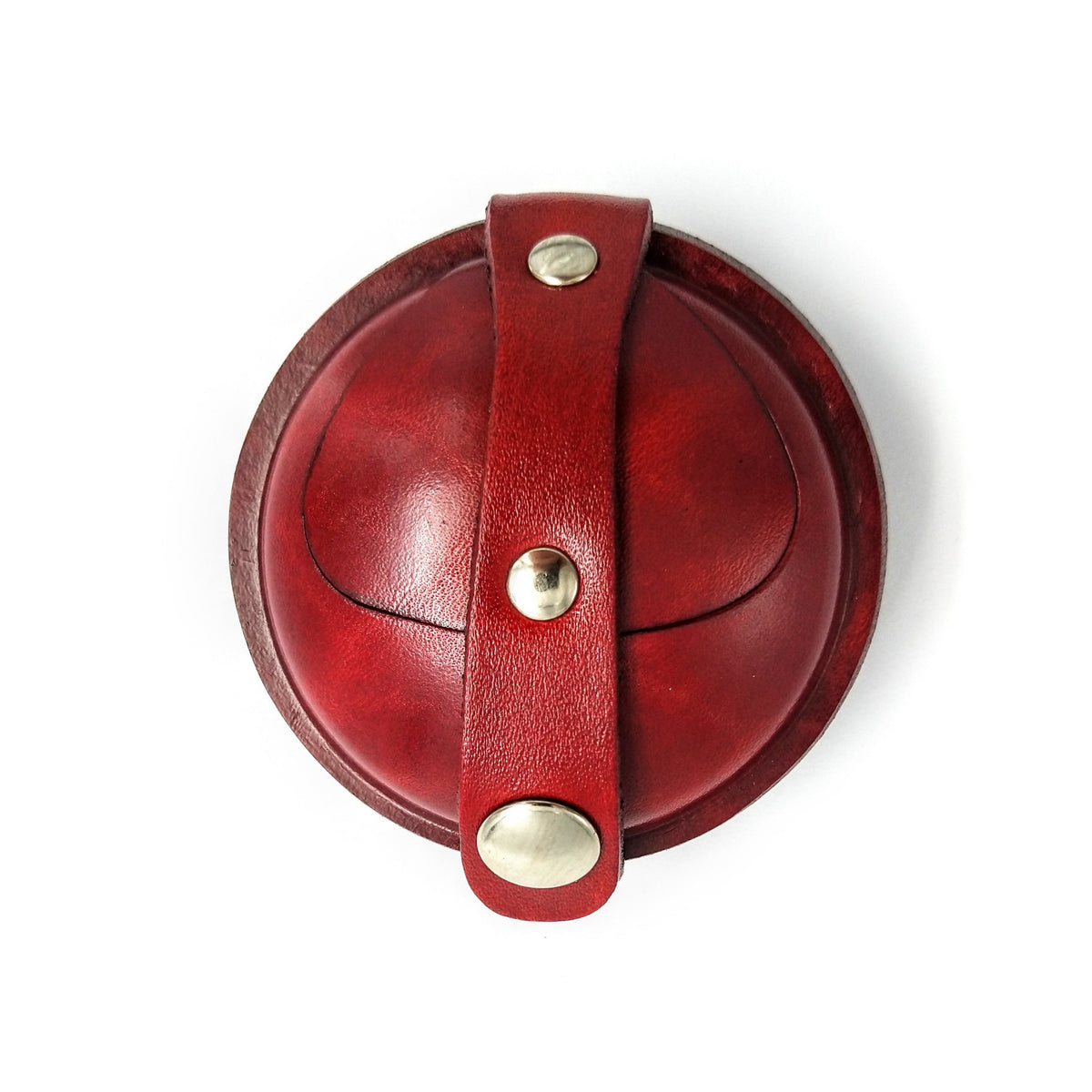 Relict Hartlederbörse Classic 70 mm in Rot mit Druckknopf