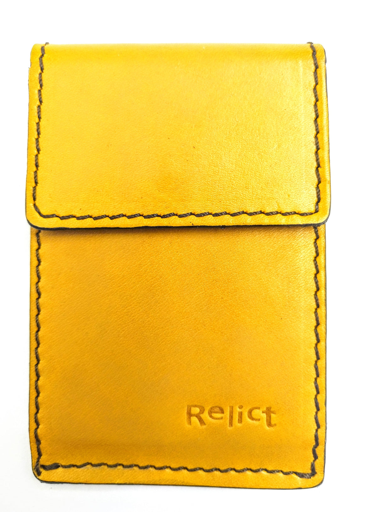 Relict Kreditkarten-Etui Classic aus Leder in Gelb