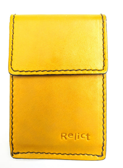 Relict Kreditkarten-Etui Classic aus Leder in Gelb