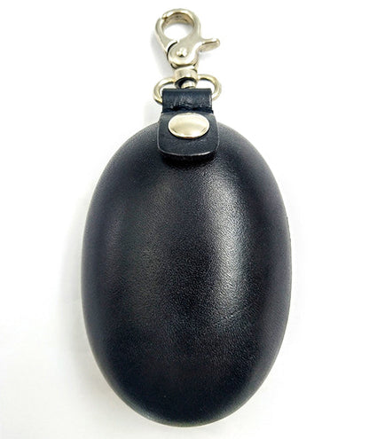 Relict Lederbörse Oval in Schwarz mit Karabiner