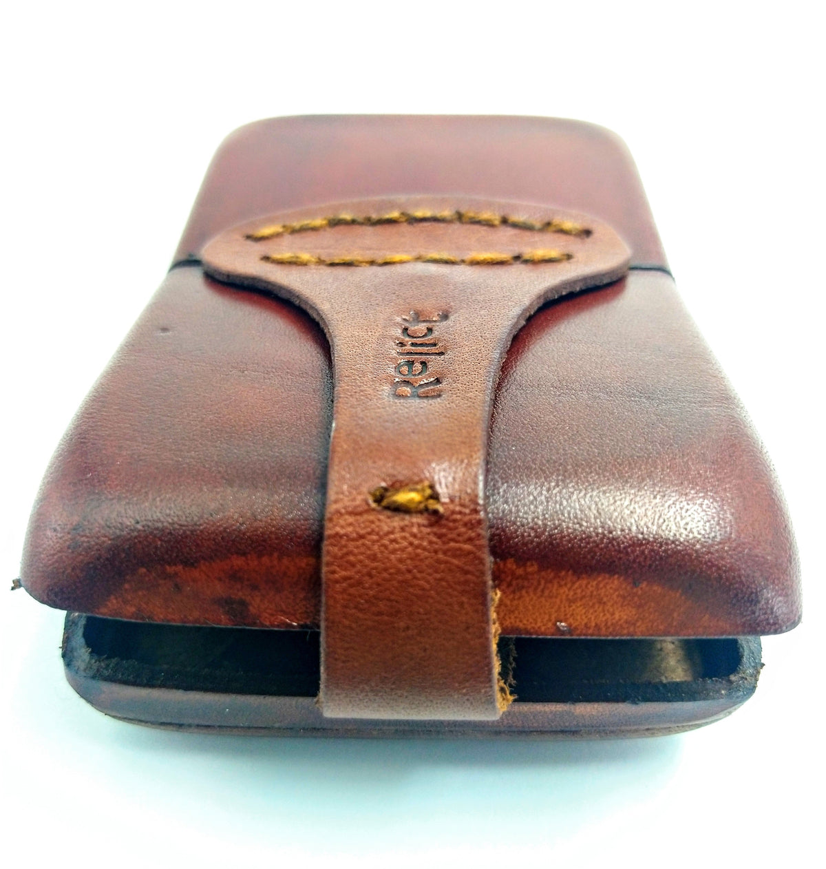 Handgefertigtes Relict Visitenkarten-Etui aus Leder