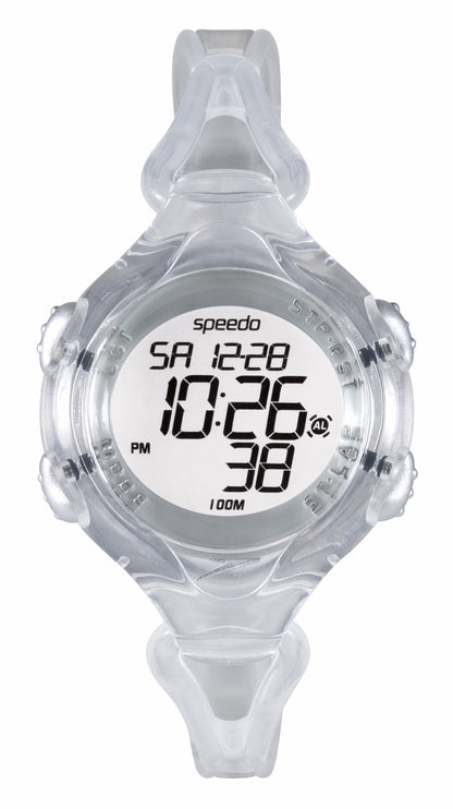 Speedo 150 LAP Medium ISD-50581 Unisex-Schwimmuhr mit transparentem Silikonband