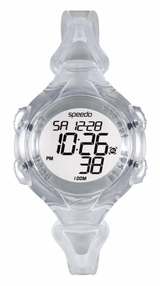 Speedo 150 LAP Medium ISD-50581 Unisex-Schwimmuhr mit transparentem Silikonband