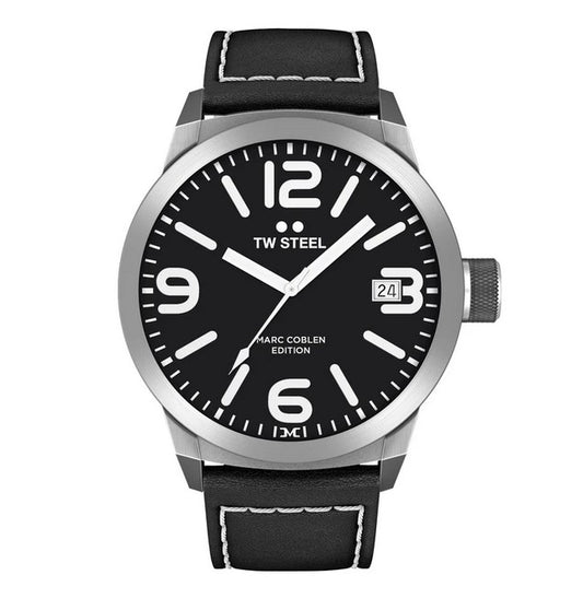 TW Steel Marc Coblen Edition TWMC54 Oversize-Herrenuhr 50 mm mit schwarzem Zifferblatt