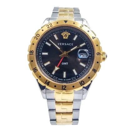 Versace Hellenyium V11040015 Herrenuhr mit braunem Zifferblatt und Bicolor-Armband