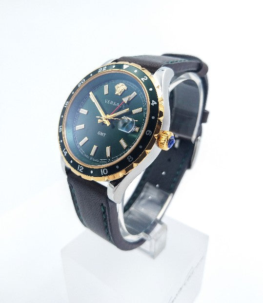 Versace Hellenyium V11080017 – grünes Zifferblatt mit goldfarbenen Zeigern