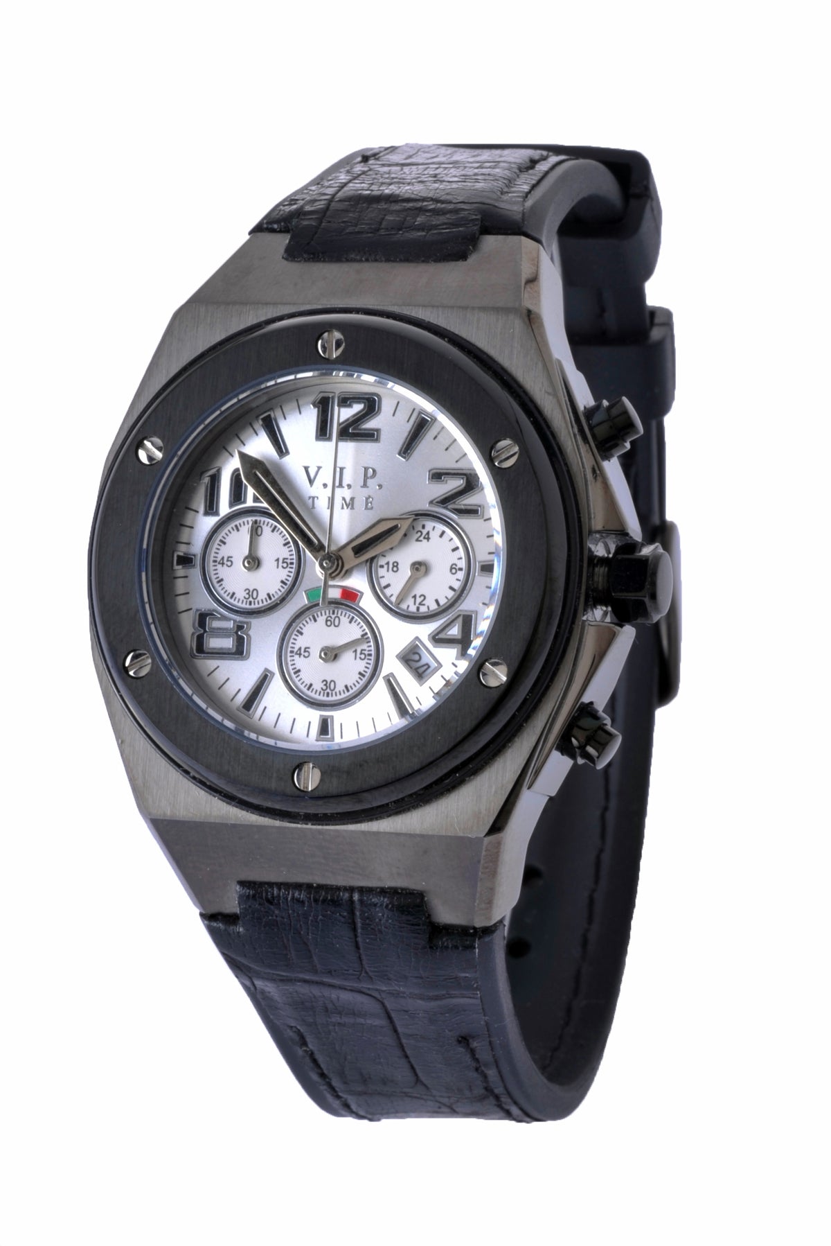V.I.P. Time Italy Chronograph VP4003SBK mit Gehäuse in Gunmetal und Schwarz IP
